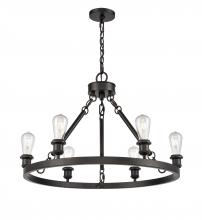 Innovation Lighting 830-BK-LED - Saloon - 6 Light - 30 inch - Matte Black - Chain Hung - Chandelier