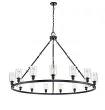 Innovation Lighting 860-BK-G802 - Clymer - 20 Light - 60 inch - Matte Black - Chain Hung - Chandelier