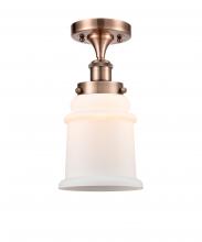 Innovation Lighting 916-1C-AC-G181 - Canton - 1 Light - 6 inch - Antique Copper - Semi-Flush Mount