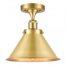 Innovation Lighting 916-1C-SG-M10-SG - Briarcliff - 1 Light - 10 inch - Satin Gold - Semi-Flush Mount