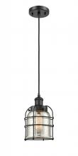 Innovations Lighting 916-1P-BK-G58-CE-LED - Bell Cage - 1 Light - 5 inch - Matte Black - Cord hung - Mini Pendant