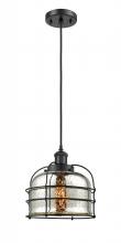 Innovation Lighting 916-1P-BK-G78-CE-LED - Bell Cage - 1 Light - 8 inch - Matte Black - Cord hung - Mini Pendant