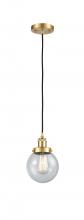 Innovation Lighting 916-1P-SG-G204-6 - Beacon - 1 Light - 6 inch - Satin Gold - Cord hung - Mini Pendant