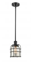 Innovations Lighting 916-1S-BK-G58-CE-LED - Bell Cage - 1 Light - 5 inch - Matte Black - Mini Pendant