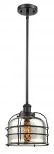 Innovation Lighting 916-1S-BK-G78-CE-LED - Bell Cage - 1 Light - 8 inch - Matte Black - Mini Pendant