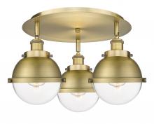 Innovation Lighting 916-3C-BB-HFS-62-BB - Ballston Urban - 3 Light - 19 inch - Brushed Brass - Flush Mount