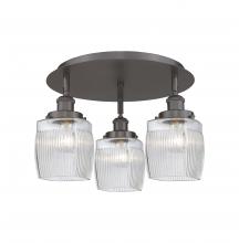 Innovation Lighting 916-3C-OB-G302 - Colton - 3 Light - 17 inch - Oil Rubbed Bronze - Flush Mount