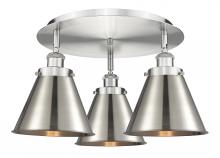 Innovations Lighting 916-3C-SN-M13-SN - Ballston Urban - 3 Light - 20 inch - Satin Nickel - Flush Mount