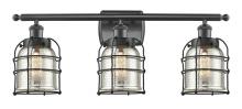 Innovations Lighting 916-3W-BK-G58-CE-LED - Bell Cage - 3 Light - 26 inch - Matte Black - Bath Vanity Light