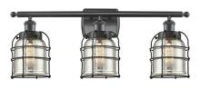 Innovation Lighting 916-3W-BK-G58-CE-LED - Bell Cage - 3 Light - 26 inch - Matte Black - Bath Vanity Light