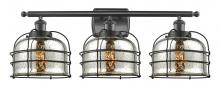 Innovation Lighting 916-3W-BK-G78-CE-LED - Bell Cage - 3 Light - 26 inch - Matte Black - Bath Vanity Light