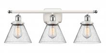 Innovations Lighting 916-3W-WPC-G44-LED - Cone - 3 Light - 28 inch - White Polished Chrome - Bath Vanity Light