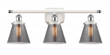 Innovations Lighting 916-3W-WPC-G63 - Cone - 3 Light - 26 inch - White Polished Chrome - Bath Vanity Light