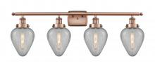 Innovation Lighting 916-4W-AC-G165 - Geneseo - 4 Light - 36 inch - Antique Copper - Bath Vanity Light