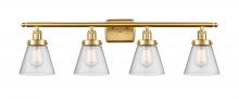 Innovation Lighting 916-4W-SG-G64 - Cone - 4 Light - 36 inch - Satin Gold - Bath Vanity Light
