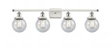 Innovations Lighting 916-4W-WPC-G204-6 - Beacon - 4 Light - 36 inch - White Polished Chrome - Bath Vanity Light