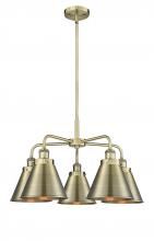 Innovations Lighting 916-5CR-AB-M13-AB - Ballston Urban Antique Brass Chandelier