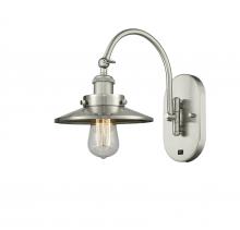 Innovations Lighting 918-1W-SN-M2 - Railroad - 1 Light - 8 inch - Brushed Satin Nickel - Sconce